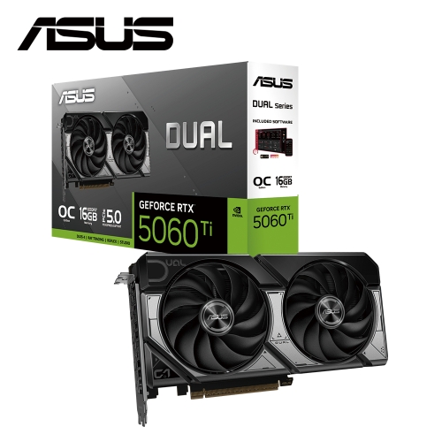 華碩 DUAL-RTX5060TI-O16G(2632Mhz/16G DDR7/1H3DP/22.9cm/雙風扇)
