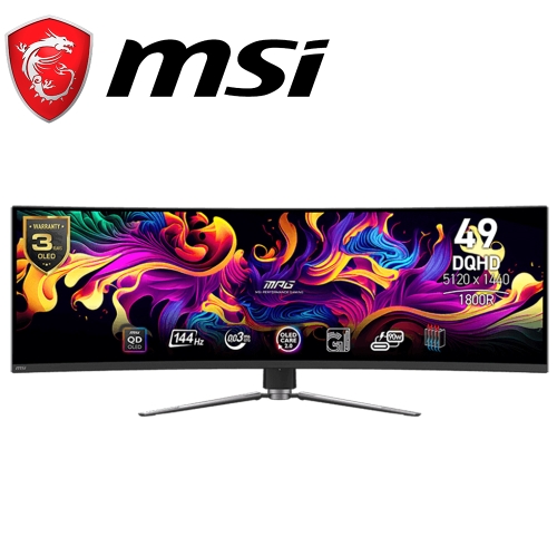 微星 MPG 491CQP QD-OLED 49型(32:9/QD-OLED/曲面1800R/144Hz/0.03ms/2H1DP1Type-c)