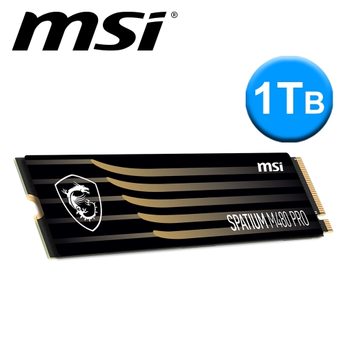 微星 SPATIUM M480 PRO 1TB/Gen4/讀7400M寫6000/3D TLC顆粒/DRAM快取 五年保
