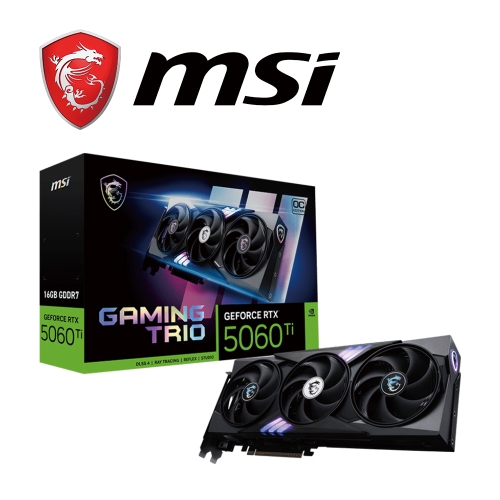 限搭機!!!微星 RTX5060TI 16G GAMING TRIO OC(2662MHz/1H3DP/30cm/三風扇)